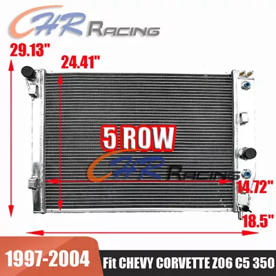 5 Row Aluminum Radiator For 1997-2004 Chevy Corvette Z06 C5 350 5.7L V8 AT • $180