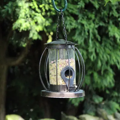 £6.49 • Buy Hanging Bird Feeder Mini Lantern Seed Mix Outdoor Garden Decor Feeding Station 