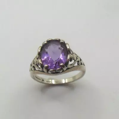 Signed Kabana Sterling Silver Purple Amethyst Ring Size 5.5 • $45