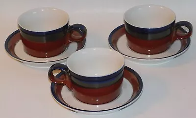 Mikasa Potters Art Fire Song Ben Seibel PF003 Cup & Saucer - Lot Of 3 - EX • $6.99