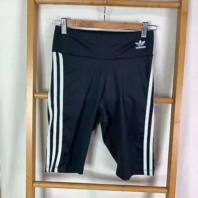 $19.95 • Buy Adidas Womens High Rise Activewear Fitness Long Black Bike Shorts Size 8
