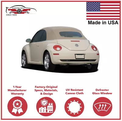 Fits VW Volkswagen New Beetle 2003-09 Convertible Top Cream German Power Top • $953.10