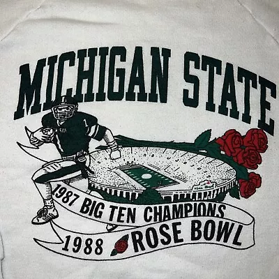 Michigan State Spartans Football 1987 Big Ten Champs Rose Bowl 1988 Sweatshirt M • $79.99