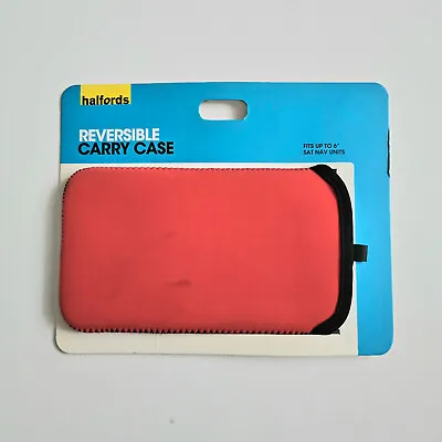 Halfords Sat Nav Reversible Carry Case Red Soft Case Pouch Compact 6  Units • £11.99