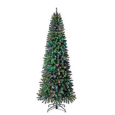 9 Ft Color Blast Pencil Pine Prelit Christmas Tree 250 LED Lights (Used) • $134.87