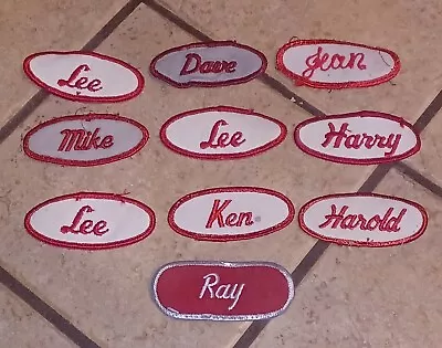 10 PATCH LOT Red/white Uniform WORK Shirt Name Tag Mechanic Shop Harley Craft • $14.99