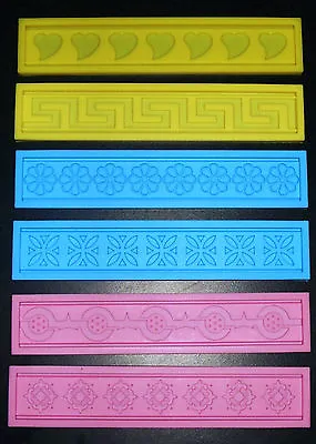 Silicone Fondant Mat Border Mould Mold Sugar Paste Cake Decorating Icing Flower • £4.75