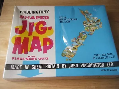 Vintage Waddingtons Jig-Map Jigsaw Puzzle New Zealand Unopened • £10