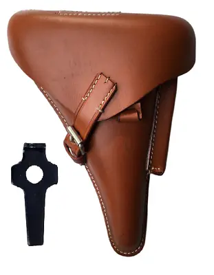 £32.39 • Buy Wwii German P08 Luger Hardshell Leather Holster - Tan Color With Tools