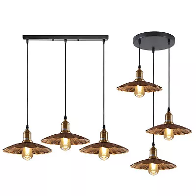 Vintage Retro Industrial Metal Lampshade 3 Head Ceiling Hanging Pendant Light UK • £19.99