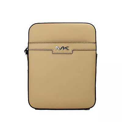 Michael Kors Cooper Medium Camel Crossgrain Leather Flight Crossbody Bag • $185.99