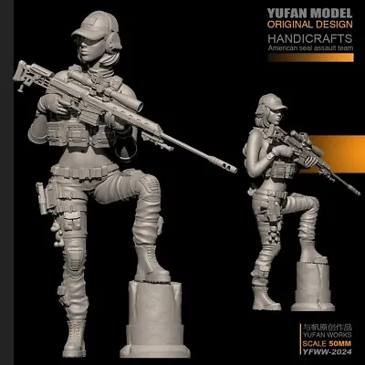 Model 1/35 Resin Model Kits Female Sniper Soldier Figure Self-assembled • $14.90