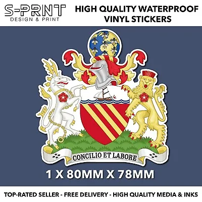 Manchester Coat Of Arms United Kingdom UK Self Adhesive Vinyl Sticker S431 • £3.14