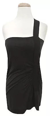 VPL One Shoulder Tank Top P XS Ruched Charcoal Gray Modal Jersey USA • $28