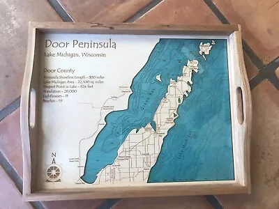 Lake Art Serving Tray Door Peninsula Lake Michigan Wisconsin • $89