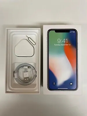 Empty Used Box For Apple IPhone X Silver 256Gb Used Empty Box + Accessories  • £18.99