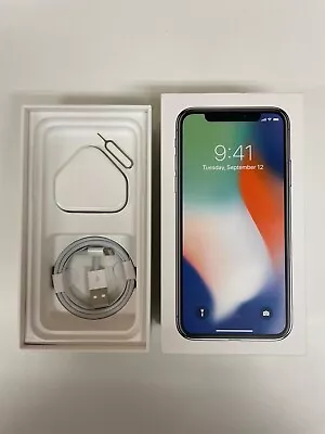 Empty Used Phone Box For Apple IPhone X Silver 64Gb With Accessories • £12.49