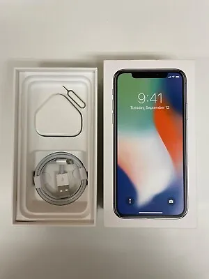 £12.99 • Buy Used Box For Apple IPhone X Silver 256Gb Used Box + Accessories No Phone