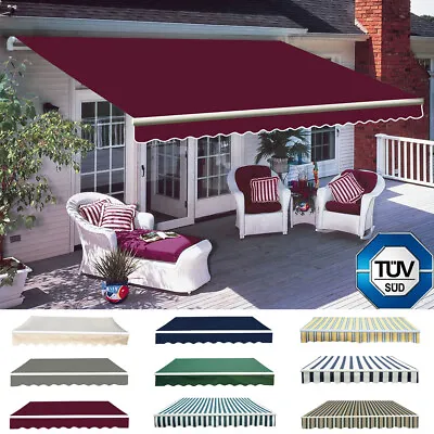 £233.99 • Buy Manual Awning Canopy Outdoor Patio Garden Sun Shade Shelter Top Fabric