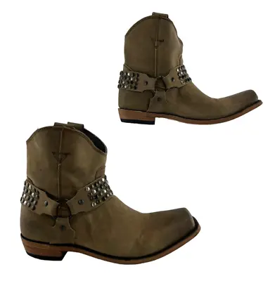 Ladies Liberty Black Brown Leather Square Toe Harness Western Boots Size 10.5 • $64.08