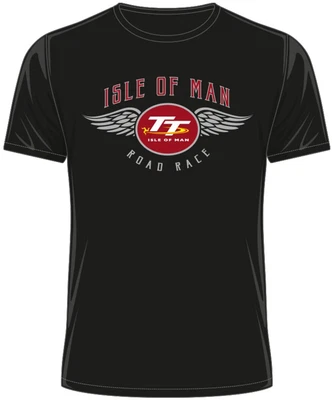 £15.89 • Buy T-Shirt IOM TT Motorcycle Races Bike Isle Of Man NEW! Wings Black Tee