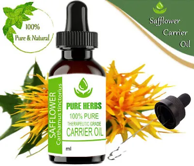 Pure Herbs Safflower 100% Pure & Natural Carthamus Tinctorius Carrier Oil • £5.32
