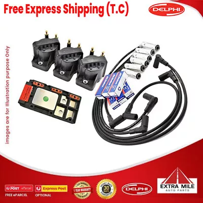 Delphi Ignition Coils DFI Module Leads & Spark Plugs For Holden Commodore 3.8L • $369