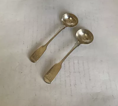 A Pair Of Solid Silver Salt Spoons London 1829 Lias Brothers (F3032) • £58