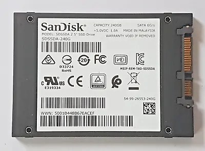 240 GB SATA III SanDisk SDSSDA-240G SSD 2.5   Internal Hard Drive • £47.57