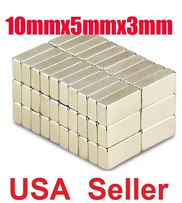 Lot Of 100 50 10 X 5 X 3mm Block Rare Earth Neodymium Super Strong Magnets N50   • $9.99