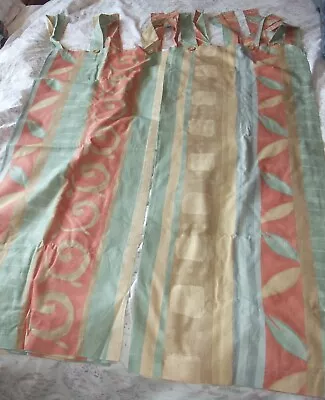 Pair Tab Top Curtains 117cm Wide X 165 Cm Drop (46  X 65  ) • £4