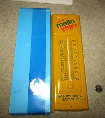 1970's MELLO YELLOW Soda Thermometer MIB • $185