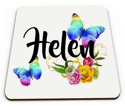£3.99 • Buy Personalised Beautiful Butterflies & Flowers Novelty Gift Mug Coaster