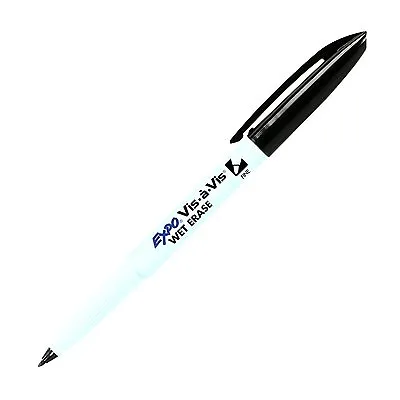 16001 Expo Vis-A-Vis Transparency Wet Erase Marker Fine Tip Black Ink 1 Each • $8.19
