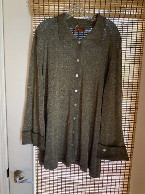 $34.99 • Buy NWT V By Eva Metalic Cardigan 3X