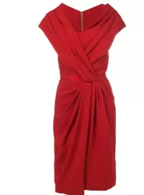 VIONNET Ruched Asymmetric Dress Red NWT FR42  • $599