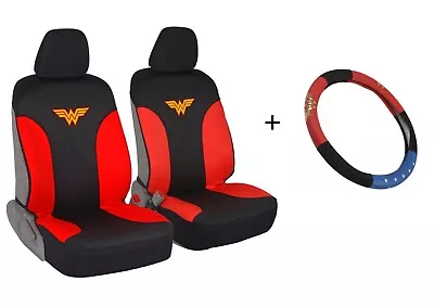 Wonder Woman Car Seat Covers And Steering Wheel Cover Gift Set - Universal Fit • $44.47