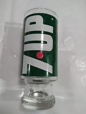 Vintage 7UP Uncola 12 Oz Green Footed Pedestal Drinking Glass 1970s • $8.50