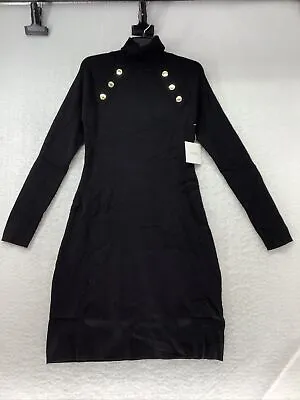 Ellen Tracy Women’s Long Sleeve Ribbed Sweater Dress Black Size XL • $69.99
