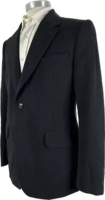 DRIES VAN NOTEN Mens Black Wool Hacking Jacket Blazer Surgeons Cuffs Size 42 52 • $129.95