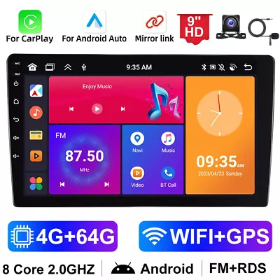 9  2 DIN 8 Core CarPlay Car Radio 4G+64G Android 13.0 GPS DSP Head Unit+ Camera • $179.99