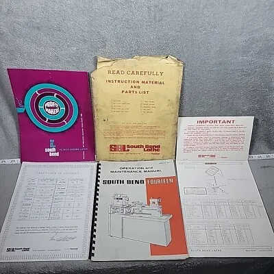 Lot Of South Bend 14 Lathe Operation And Maintenance Manual 1960s GENUINE REAL • $49.17