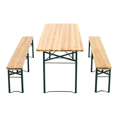£179.95 • Buy 6-8 Seater Garden Camping Picnic Dining Tables Benches Set Wooden Trestle Chairs
