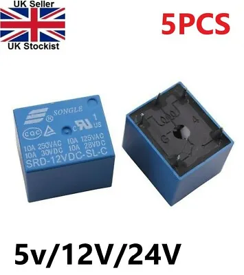 £4.32 • Buy 5PCS!!! 5V / 12V / 24V Mini PCB Relay SPDT 5 Pin - Free Postage