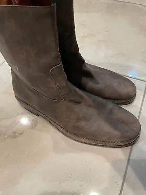 John Varvatos Brown Leather Zip Boots-Size 12 Made In Italy • $130