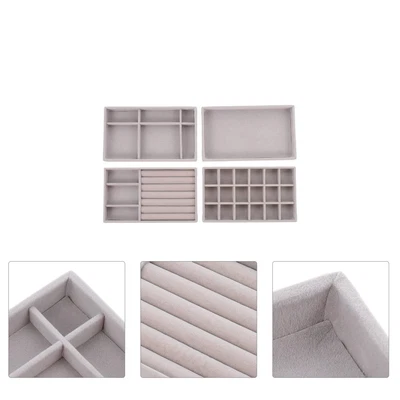 £15.97 • Buy 4 Pcs Jewelry Tray Multi Grid Jewelry Display Box Earring Organizer Women Stack