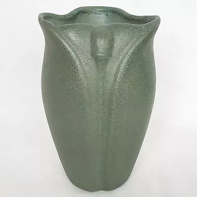 Vintage Royal Haeger Arts & Crafts Mission Revival Matte Green Petal Vase 7   • $139