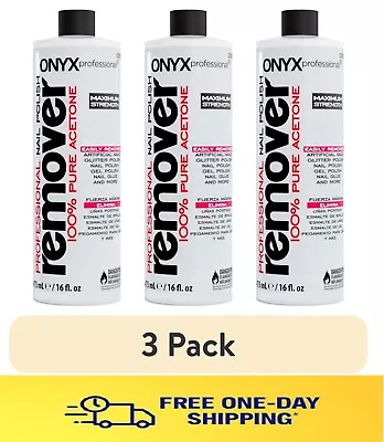 Onyx Professional 100% Pure Acetone Nail Polish Remover 16 Fl Oz (Pack Of 3 ) • $14.59