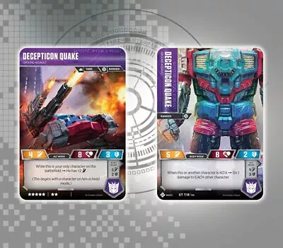 Transformers TCG 1X DECEPTICON QUAKE - GROUND ASSAULT Uncommon UT T18/T46 Wave 5 • $1.03