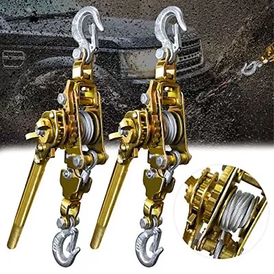 Come Along 2 Ton (2 Pack) Cable Winch Puller Double Rope 7Ft Heavy 2T (2-Pack) • $114.22